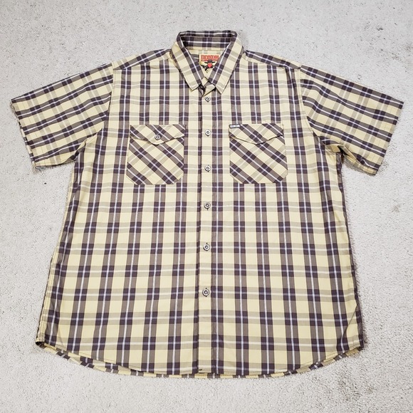 Dixxon Flannel Shirt Men's XXL 2XL Plaid RUSTLER D-Lux Bamboo Party Casual Work - Picture 2 of 8